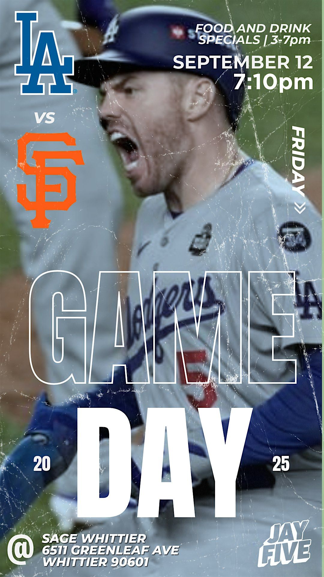 LA Dodgers Watch Party vs San Francisco Giants at Sage Whittier!