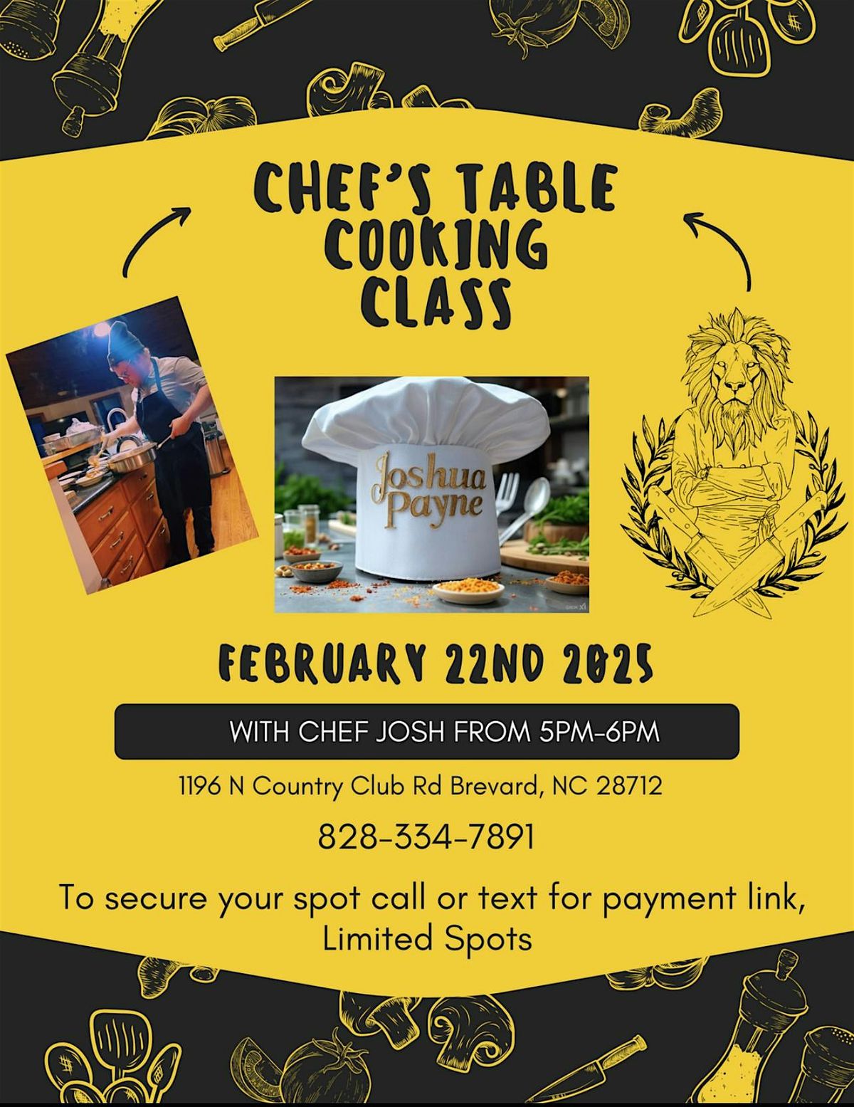 Chef\u2019s Table Cooking Class