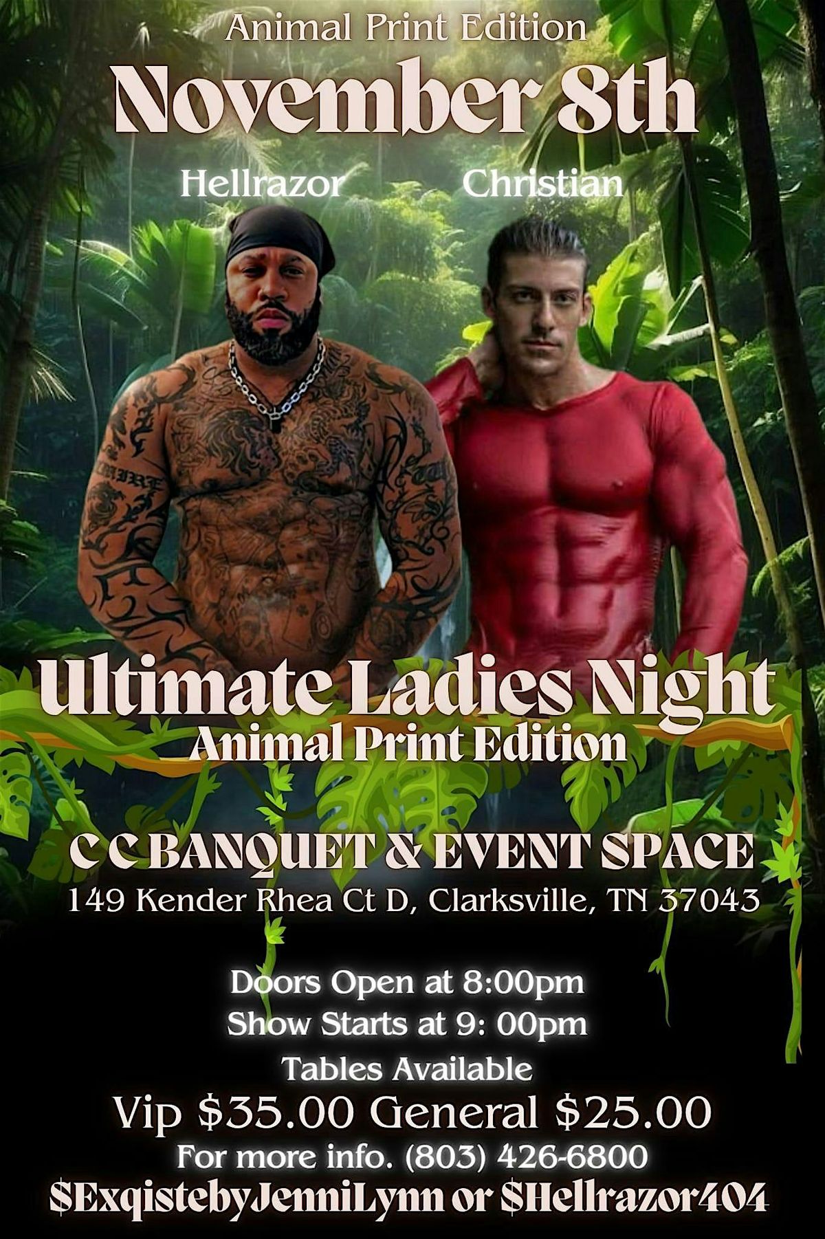 Ultimate Ladies Night Male Revue ~ Animal Print Edition