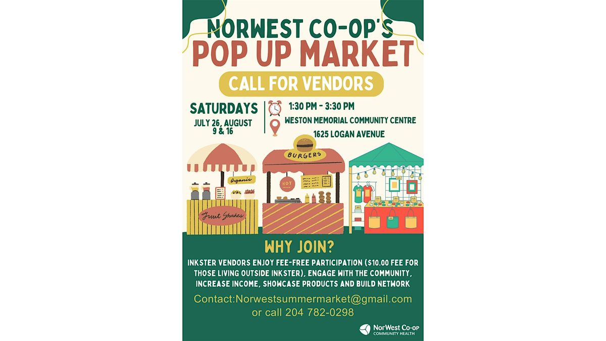 NorWest Co-op\u2019s Pop Up Market [VENDOR APPLICATIONS OPEN]