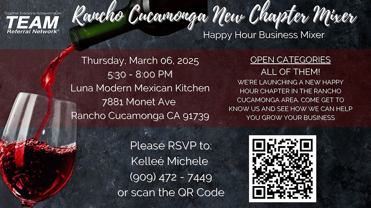 Rancho Cucamonga New Chapter Mixer \u2013 Happy Hour Business Mixer