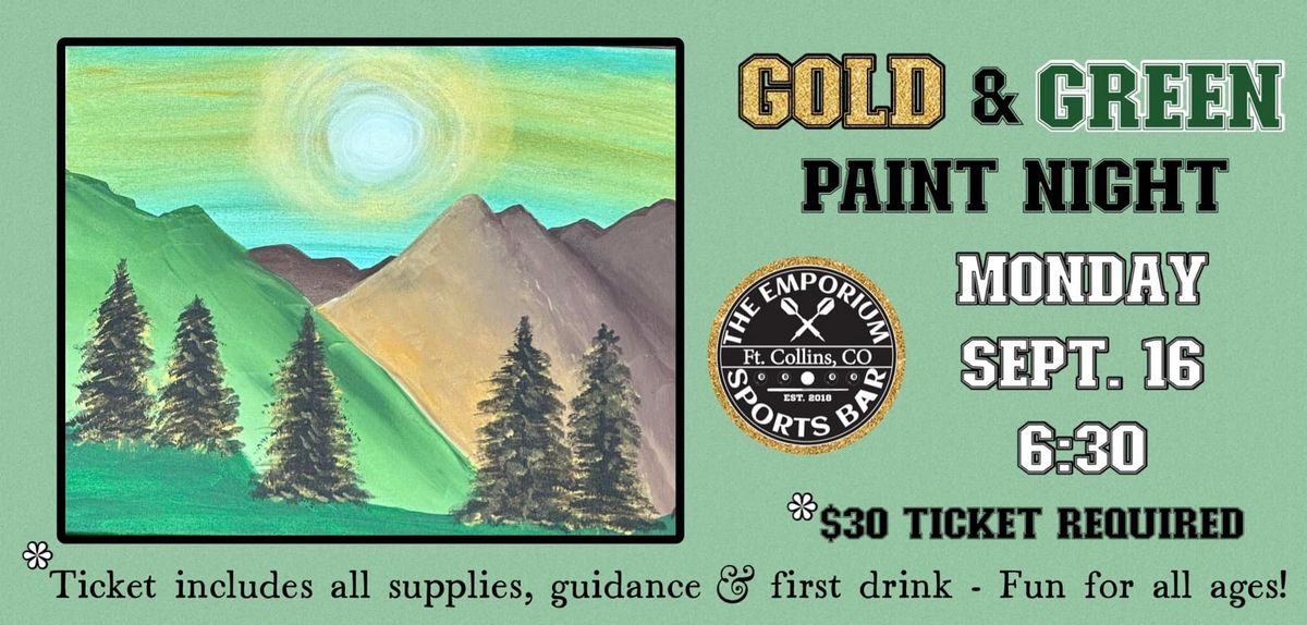 Gold & Green Paint Night