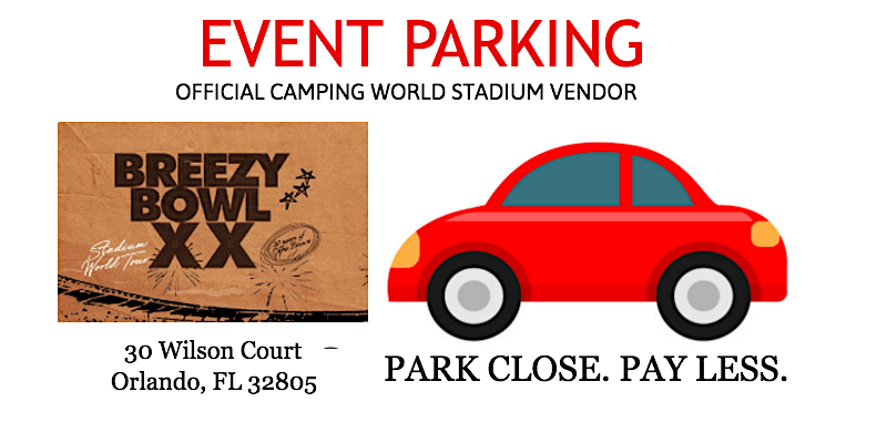 EVENT PARKING -  CHRIS BROWN BREEZY BOWL TOUR  - 10 Minute Walk To Stadium