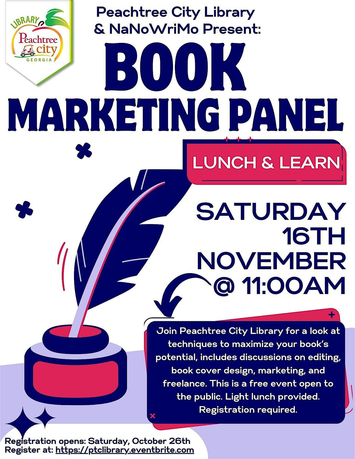 NaNoWriMo: Book Marketing Panel Lunch & Learn