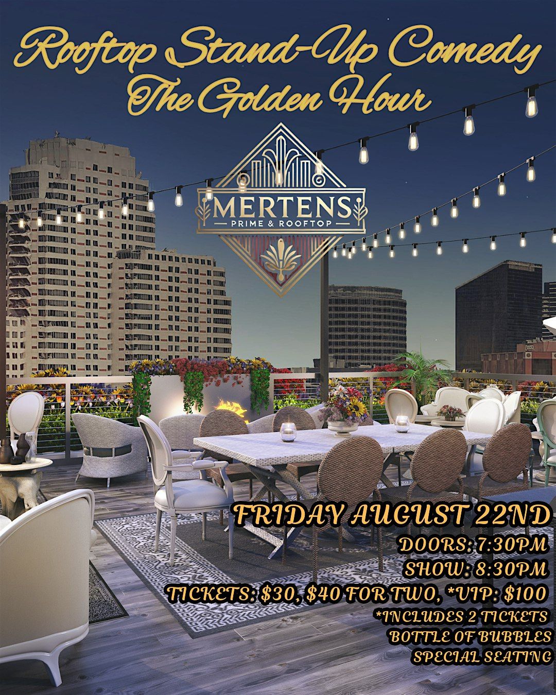 ROOFTOP COMEDY NIGHT @ MERTENS