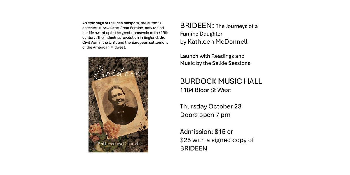 Book Launch of BRIDEEN with music by the Selkie Sessions