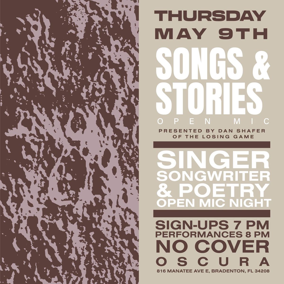 Songs & Stories - Open Mic @ Oscura