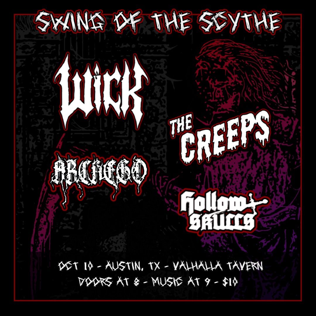 Thursday Oct 10 Hollow Skulls, The Creeps, Wick, Archego