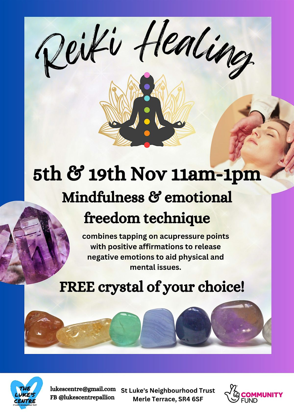 Reiki taster- Emotional freedom technique (Donations welcome)