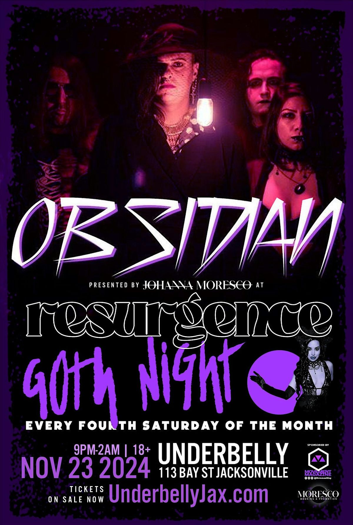 Resurgence Goth Night featuring OBSIDIAN (Florida Goth \/ Post Punk)