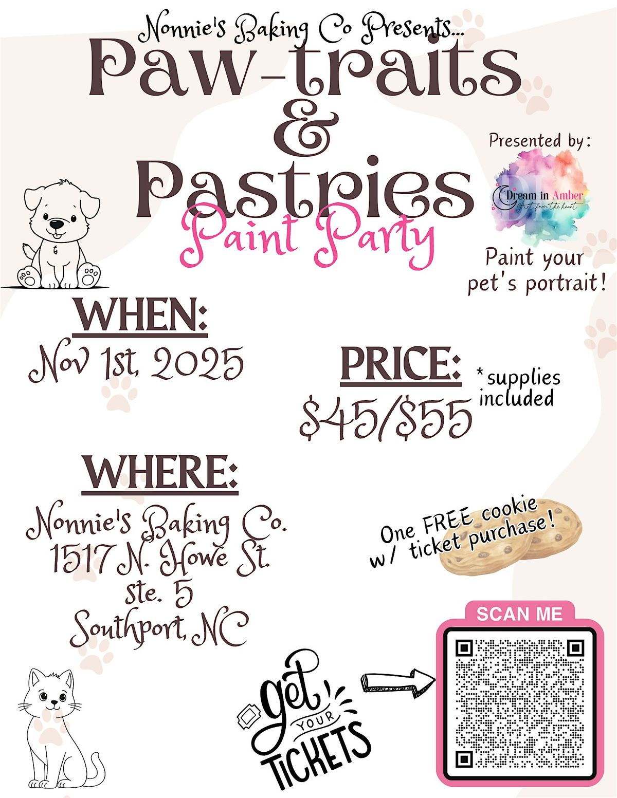 Paw-traits and Pastries: Paint your Pet Party