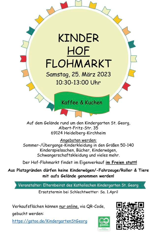 Kinder Flohmarkt , Kath. Kindergarten St. Georg, Heidelberg, 25 March 2023