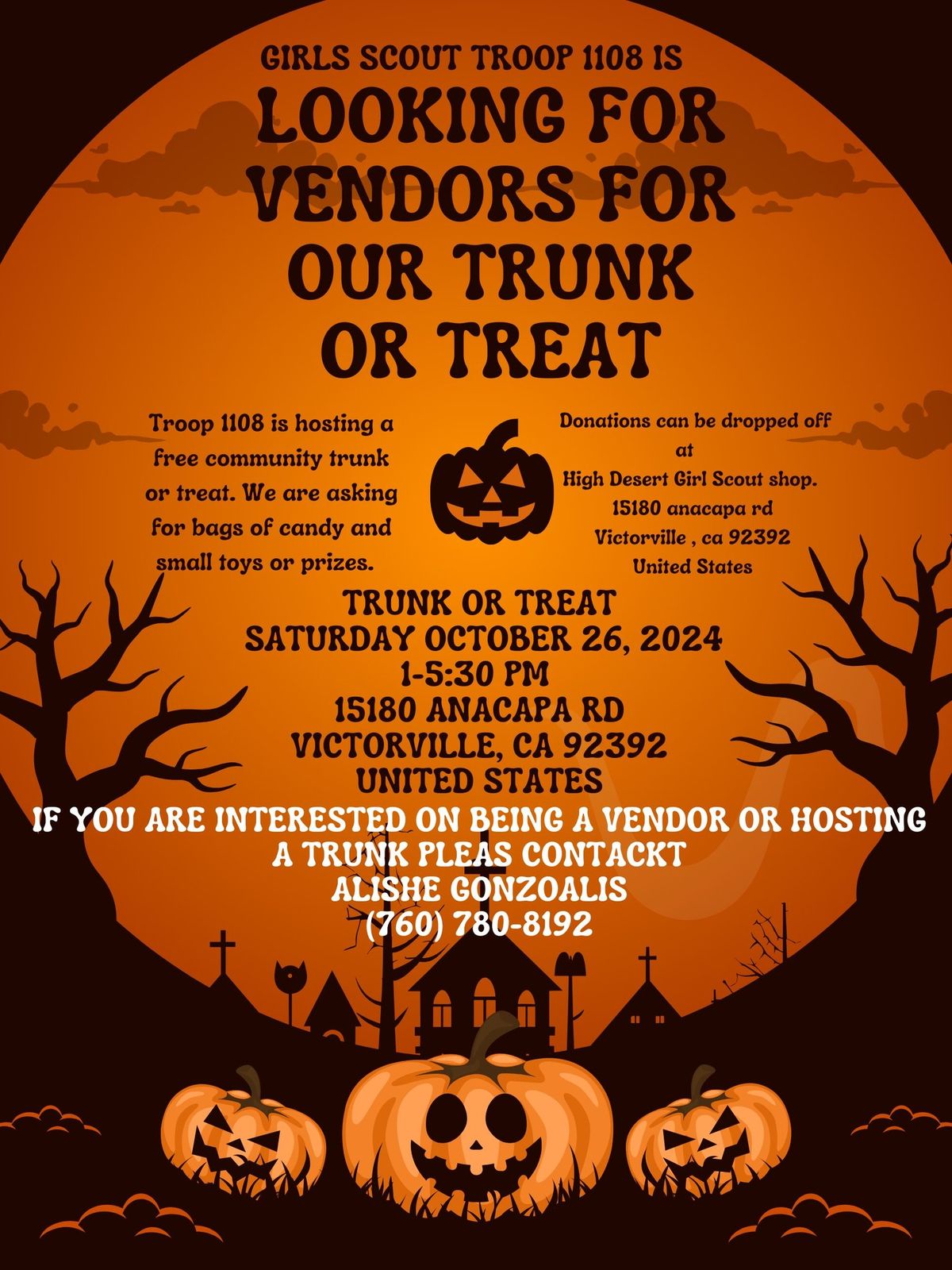 trunk or treat ( open to the public) 