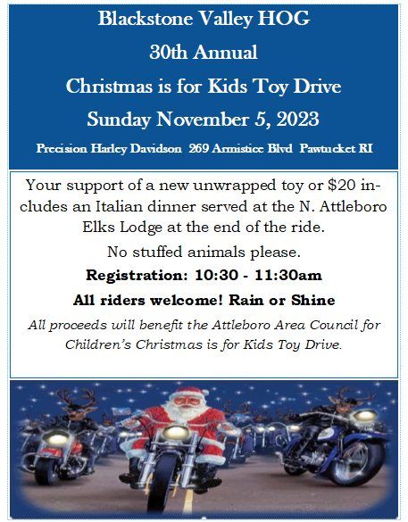 Blackstone Valley HOG 30th Annual Christmas is for Kids ride