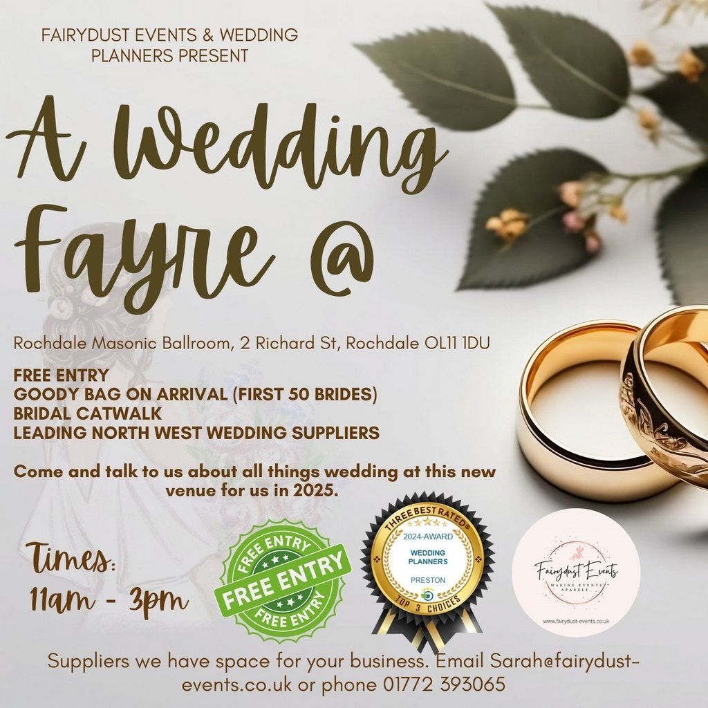 Wedding Fayre - Rochdale Masonic Hall - 13th April 2025