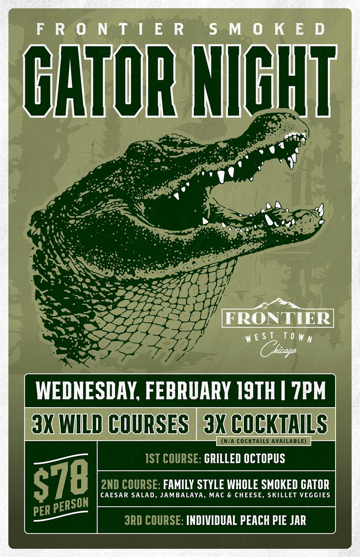 Frontier Smoked Gator Night