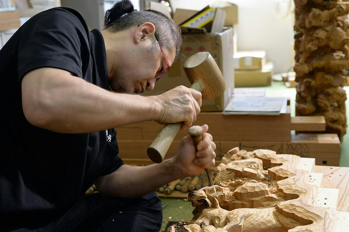 Wooden Tag Carving Workshop by Japanese Danjiri Wood Carving Master