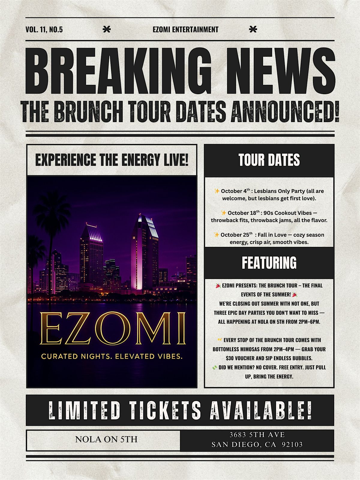 Ezomi Brunch Tour
