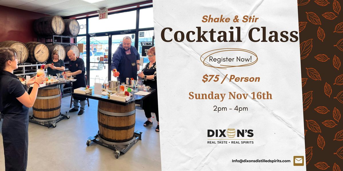 November Shake & Stir Cocktail Class