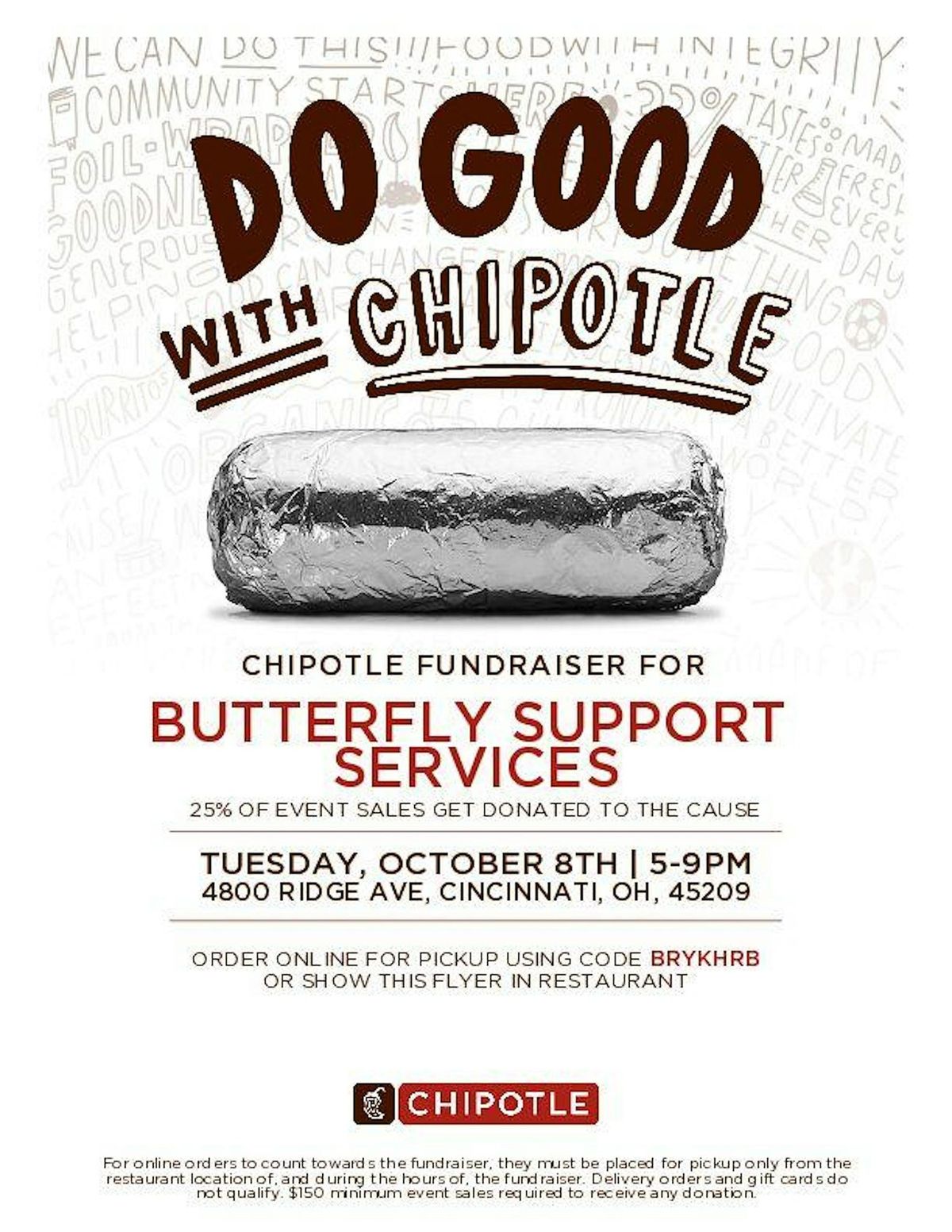 Chipotle Fundraiser for Butterfly Support Services