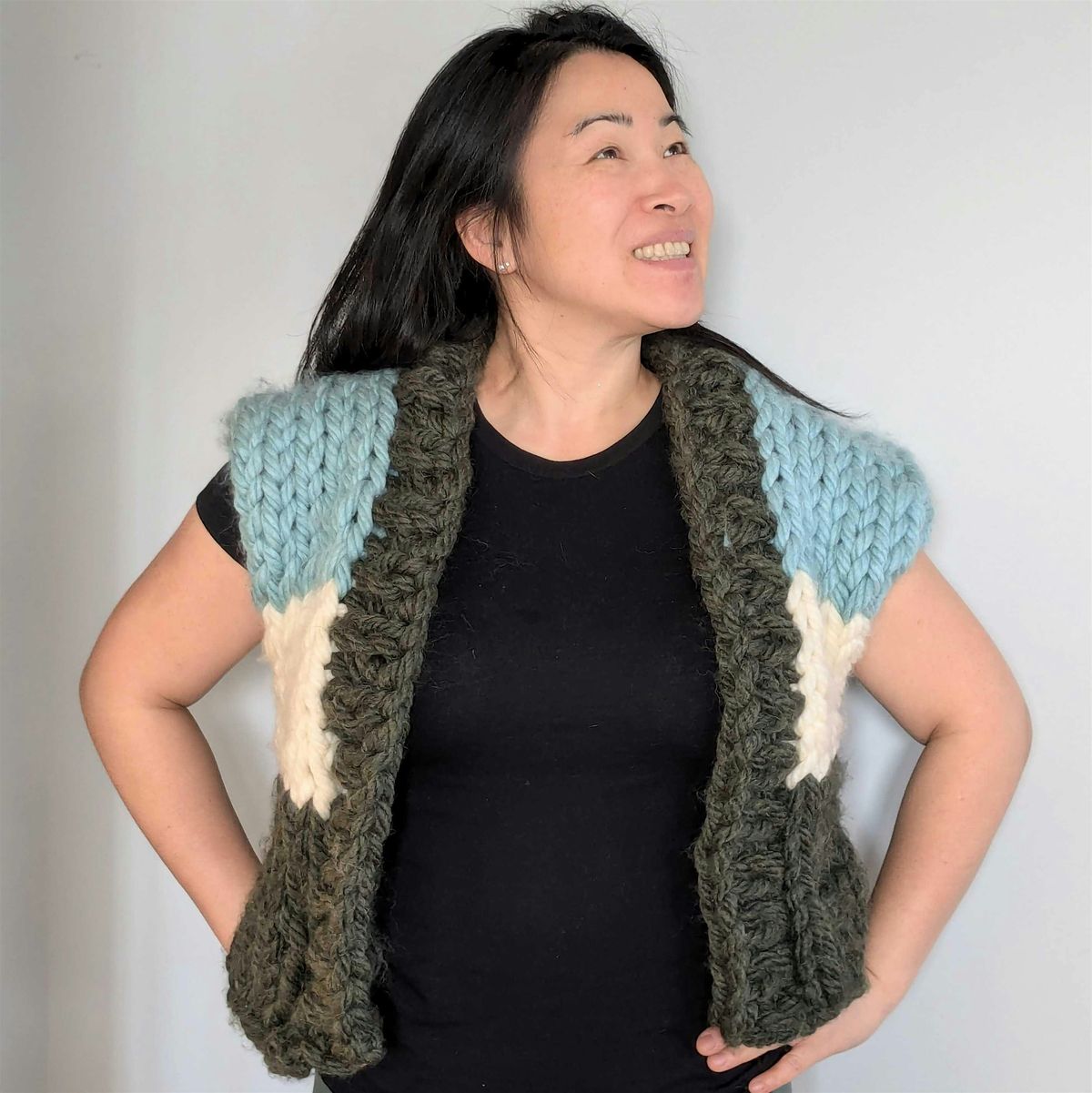 Chunky Knit Vest (Advanced Beginner)  Workshop