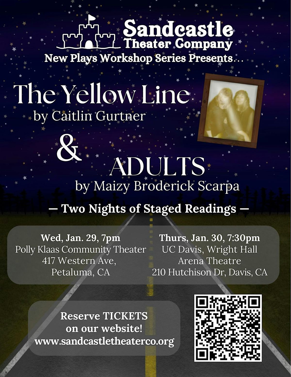 Sandcastle Theater Company's New Plays Series: The Yellow Line & Adults