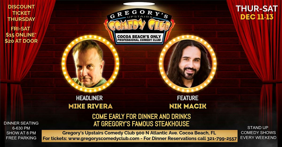 Dec 11-Dec 13  Gregory's Comedy Club