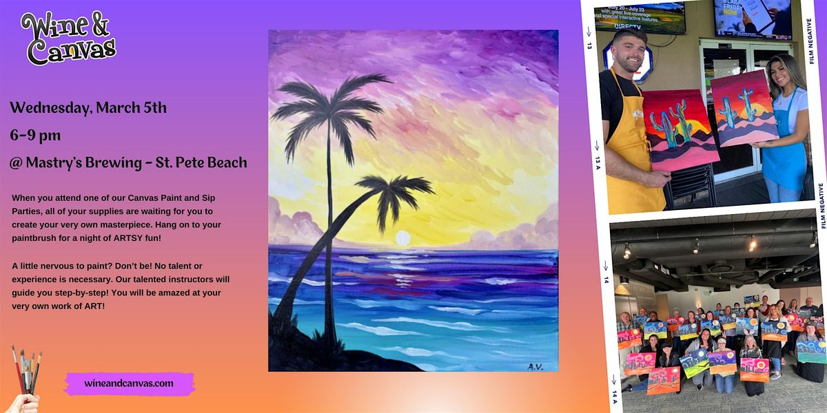 St Pete Beach Sip and Paint \u2013 Violet Sunset Beach