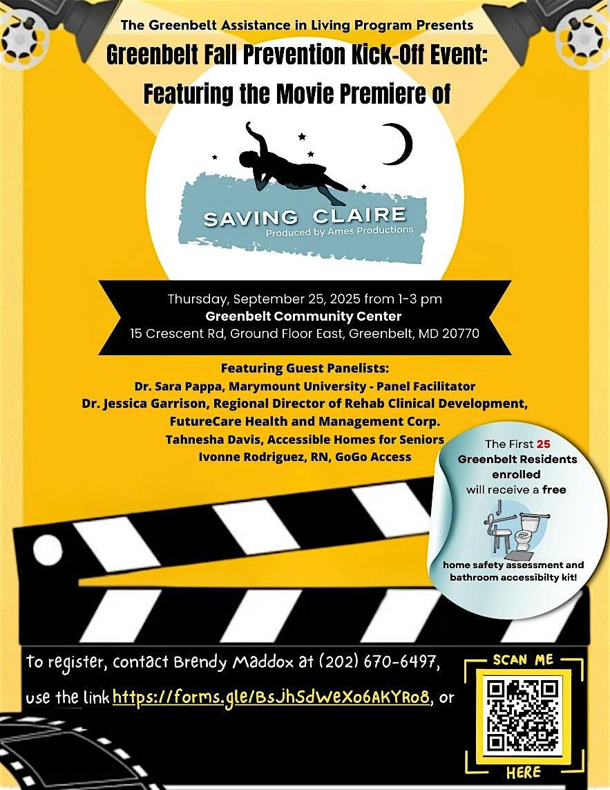 Fall Prevention Kick Off: Saving Claire, Greenbelt Community Center, 25 ...