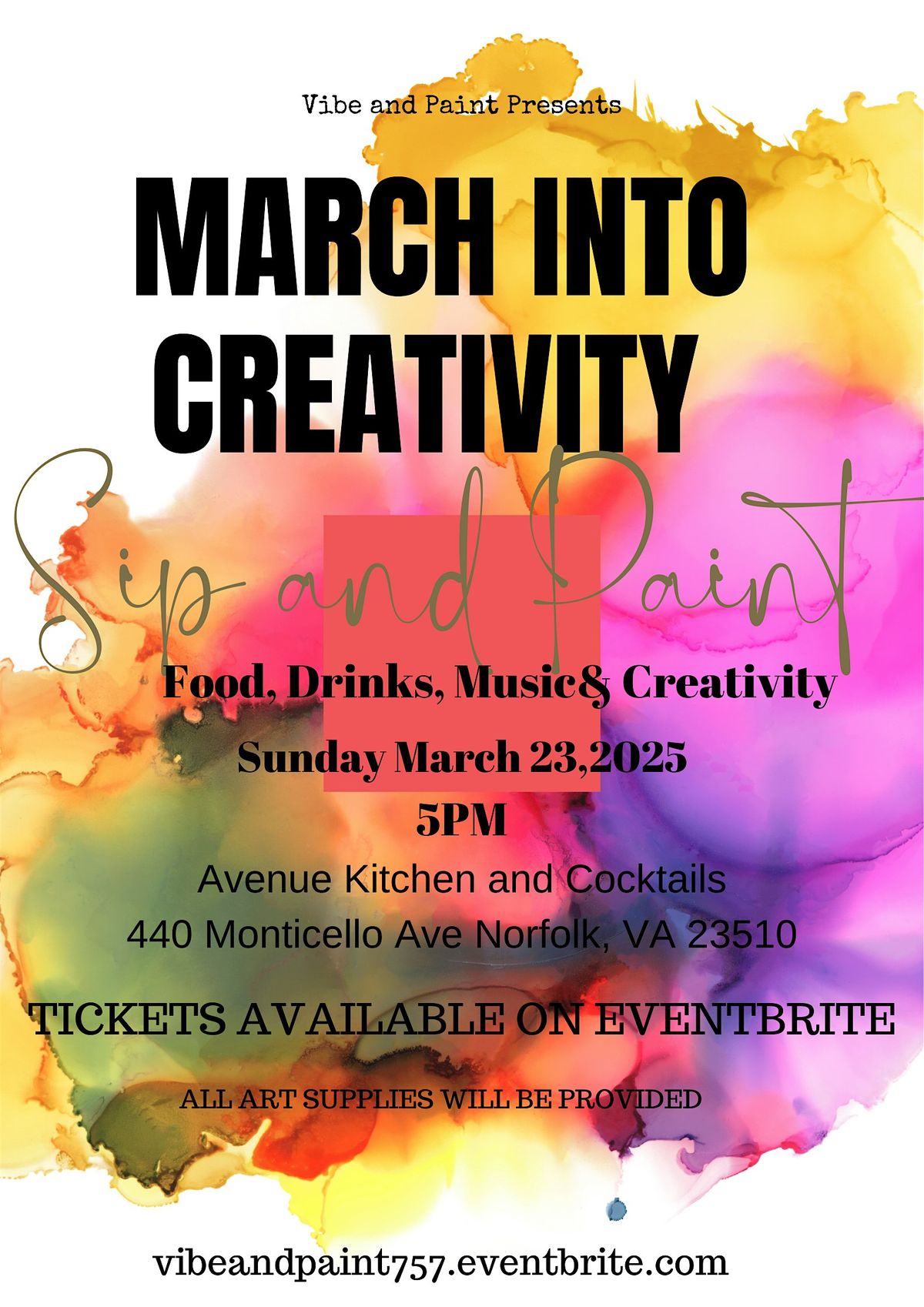 March Into Creativity: Sip and Paint