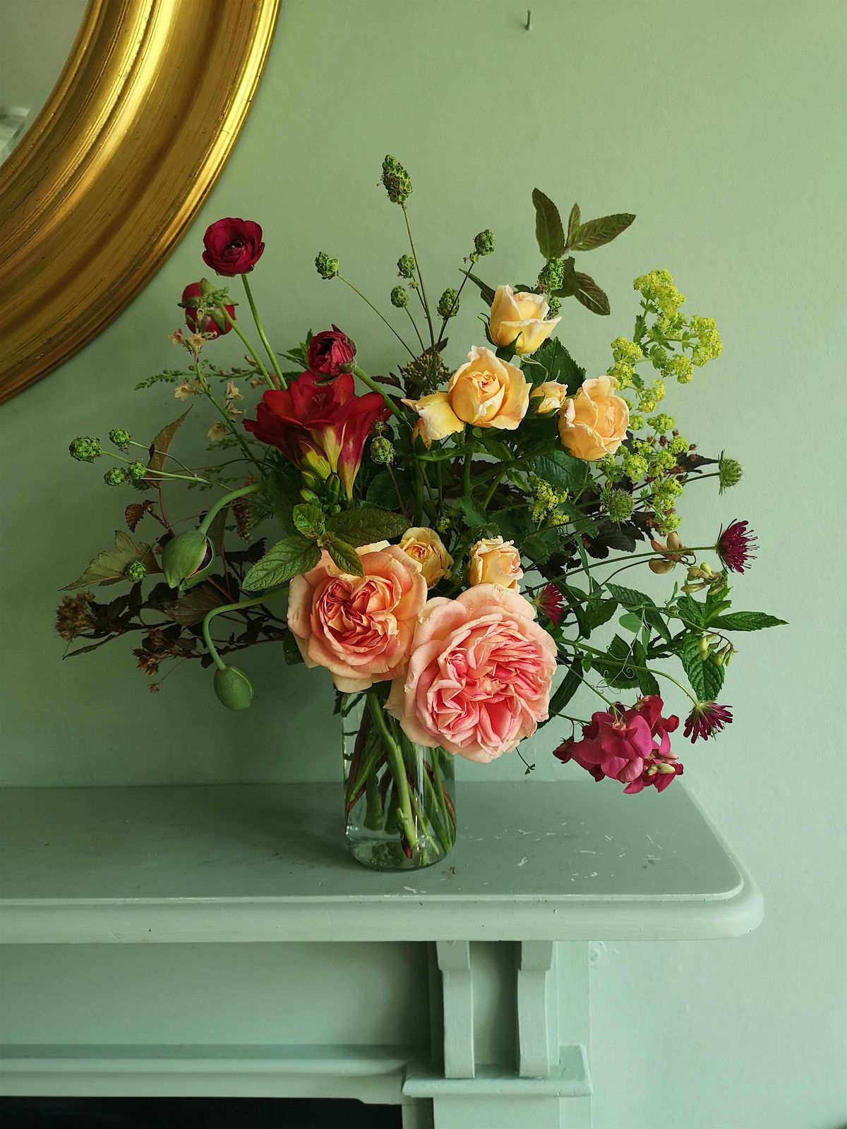 Make a Flower arrangement in a jam jar