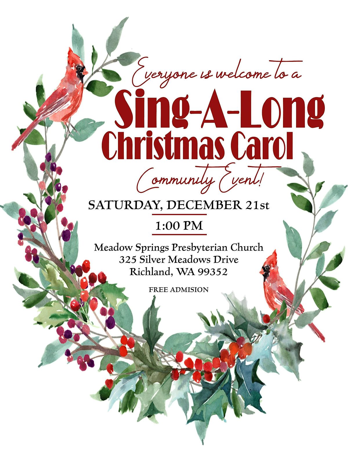 Sing-A-Long Christmas Carol Community Event