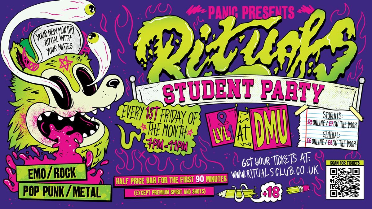 Panic Presents: RITUALS: STUDENT PARTY Club Night at LVL1 in DMU 