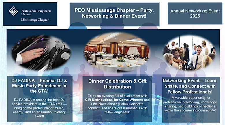 PEO Mississauga Chapter \u2013 Party, Networking & Dinner Event \u2013 2025