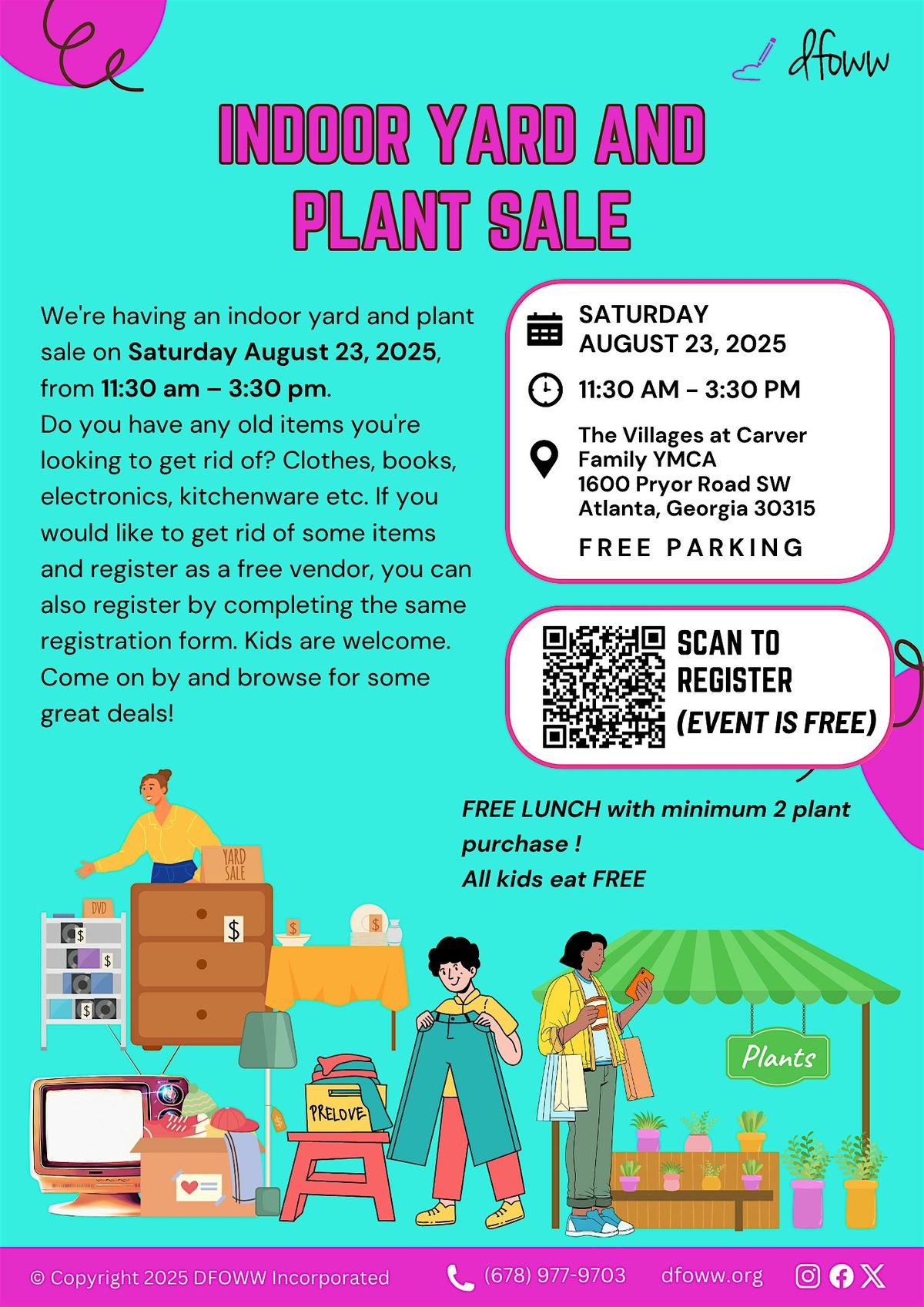 Free catered lunch - Indoor Yard and Plant Sale Villages at Carver YMCA