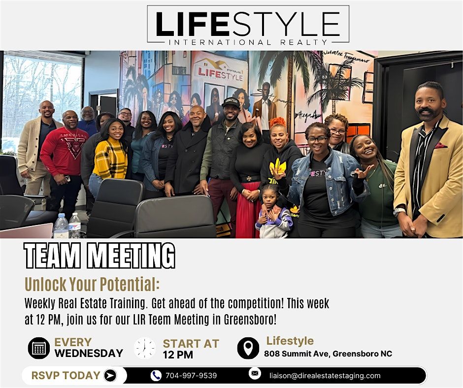 Lifestyle Greensboro Team Meeting (In-Person)
