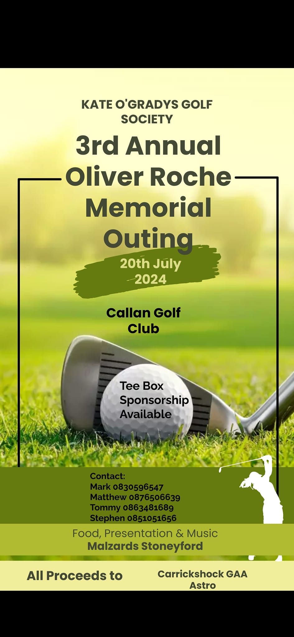 Katie O Gradys Golf Scociety Oliver Roche Memorial Outing 