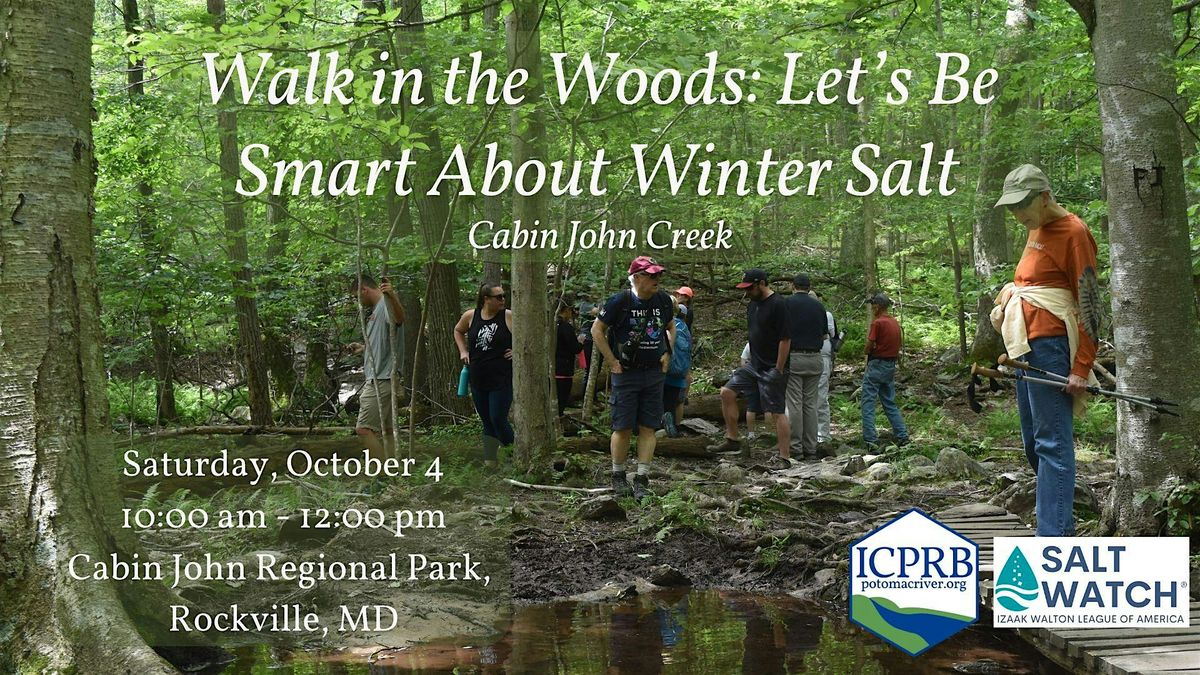 Walk in the Woods: Let's be Smart About Winter Salt - Cabin John Creek