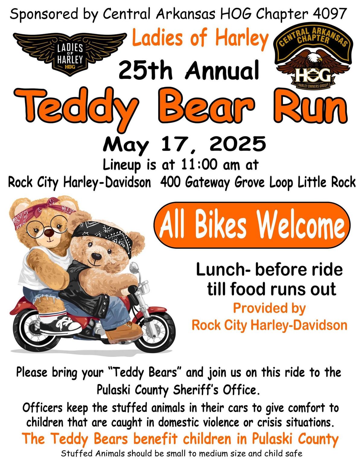 25th Annual (LOH) Ladies of Harley Teddy Bear Run!!