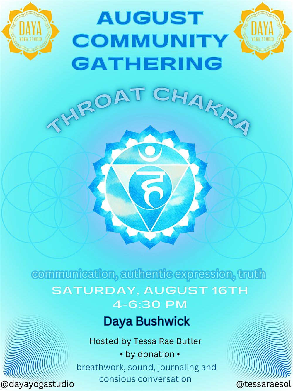August Community Gathering: Throat Chakra