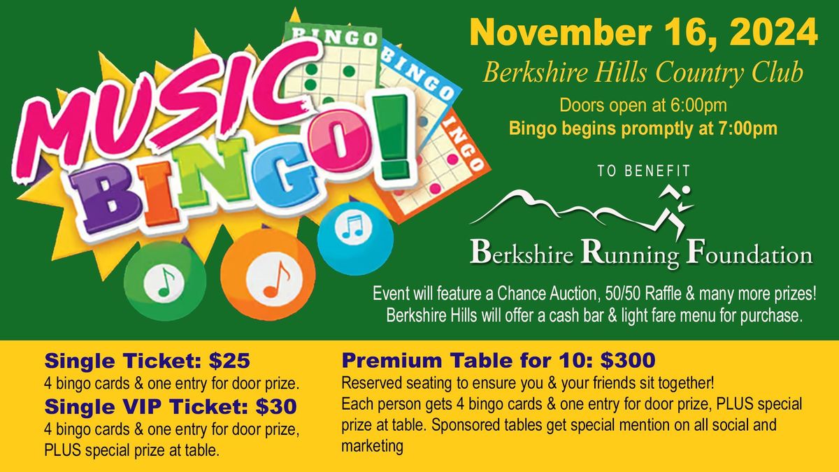 Music Bingo with The Berkshire Running Foundation 