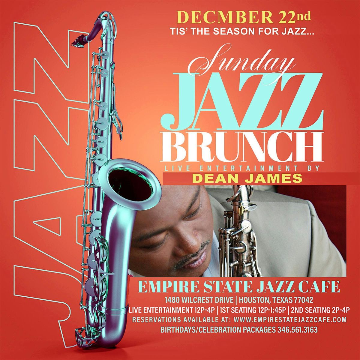 12\/22 - Sunday Jazz Brunch with Dean James