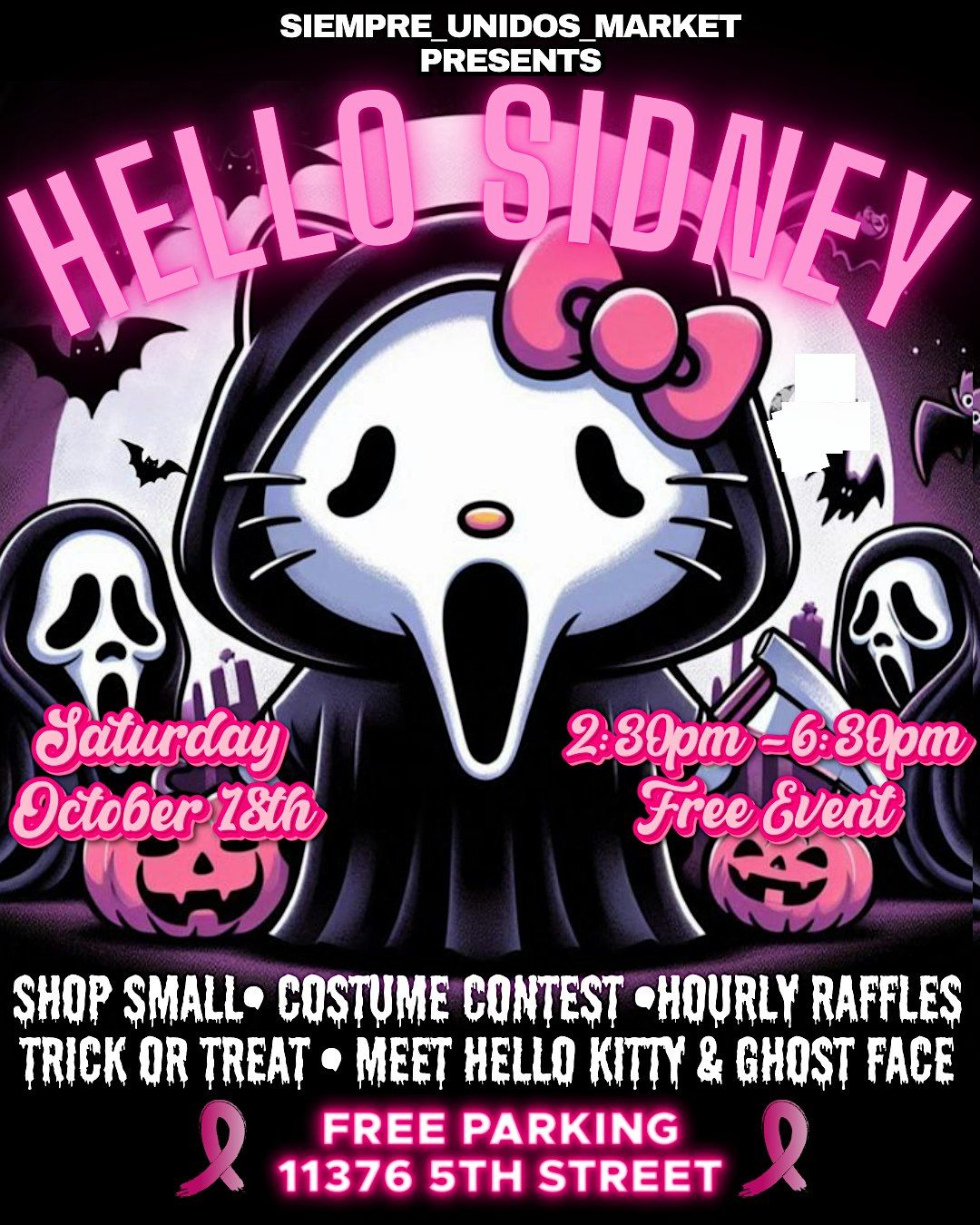 HELLO SIDNEY | GHOST FACE & HELLO KITTY | BREAST CANCER AWARENESS