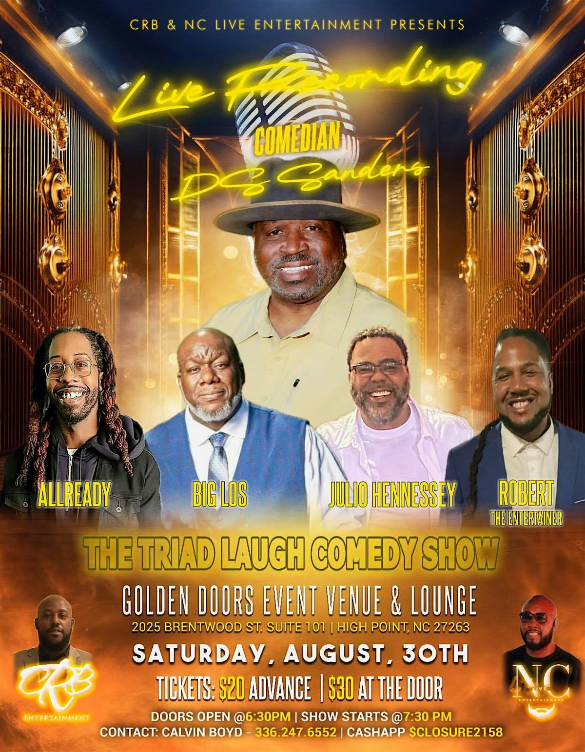 CRB and NC Live Entertainment PRESENTS the Triad Laugh Comedy Show