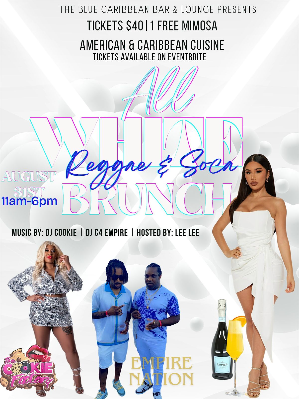 Blue Caribbean All White Reggae and Soca Brunch