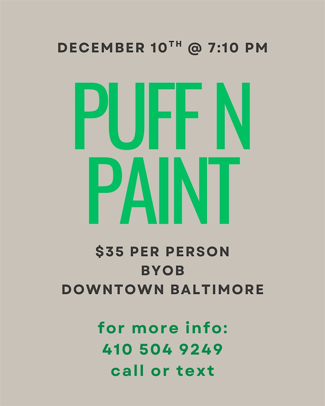 Sip, Puff n Paint on a Thursday! @ Baltimore's BEST Art Gallery