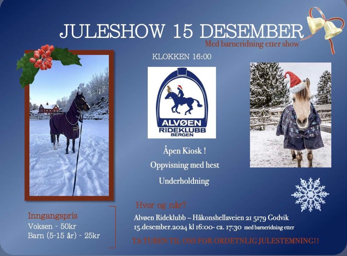 VELKOMMEN TIL JULESHOW - med barneridning etter show