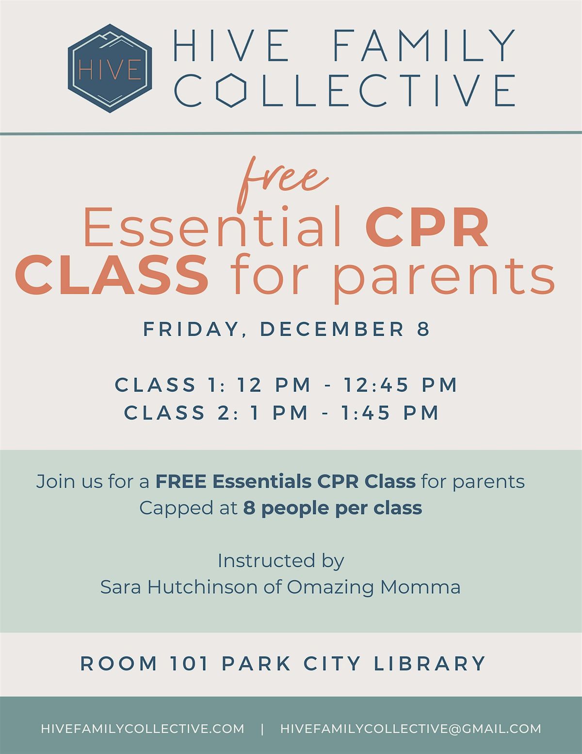 CPR Basics for Parents Class 1