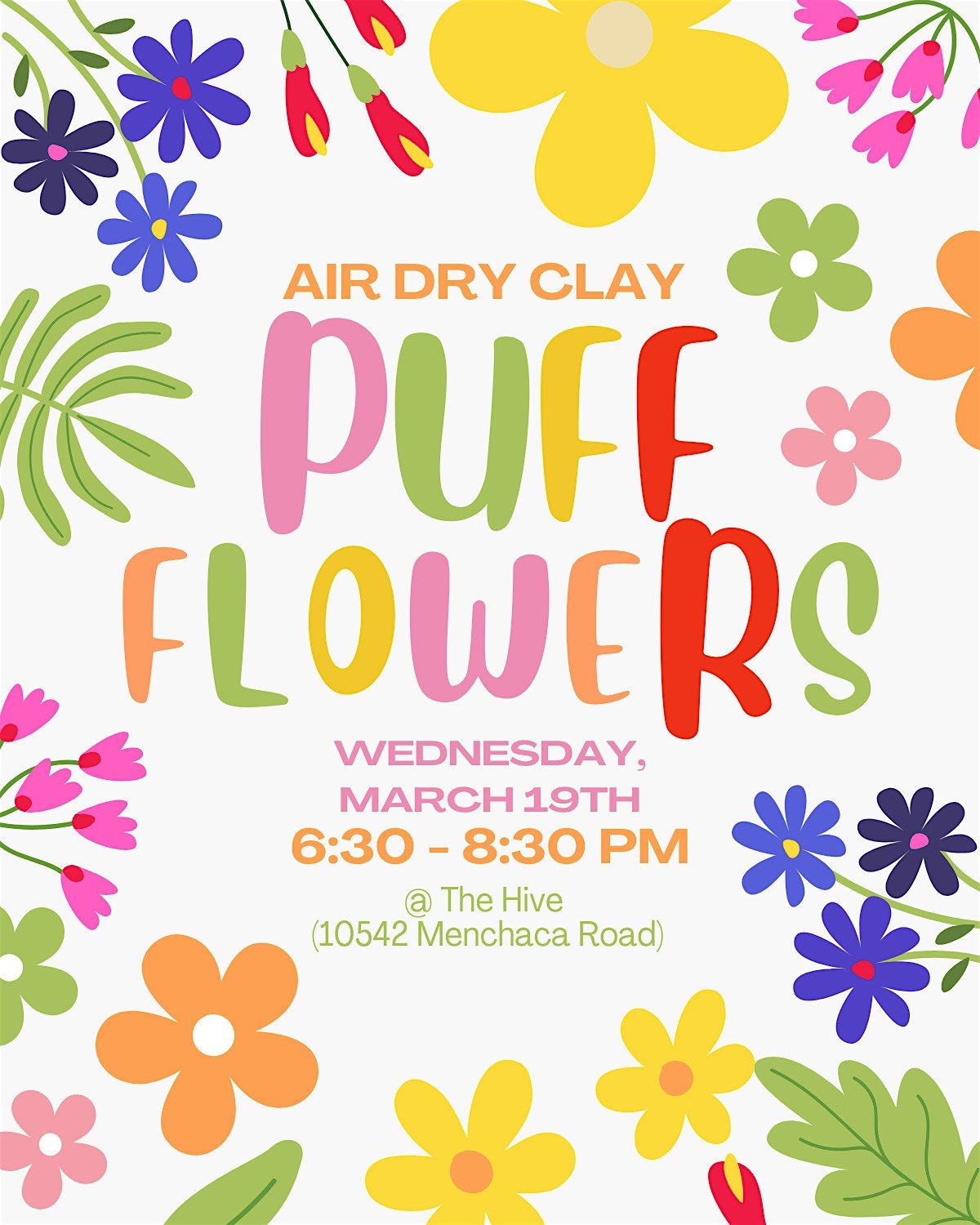 Air Dry Clay Puff Flowers