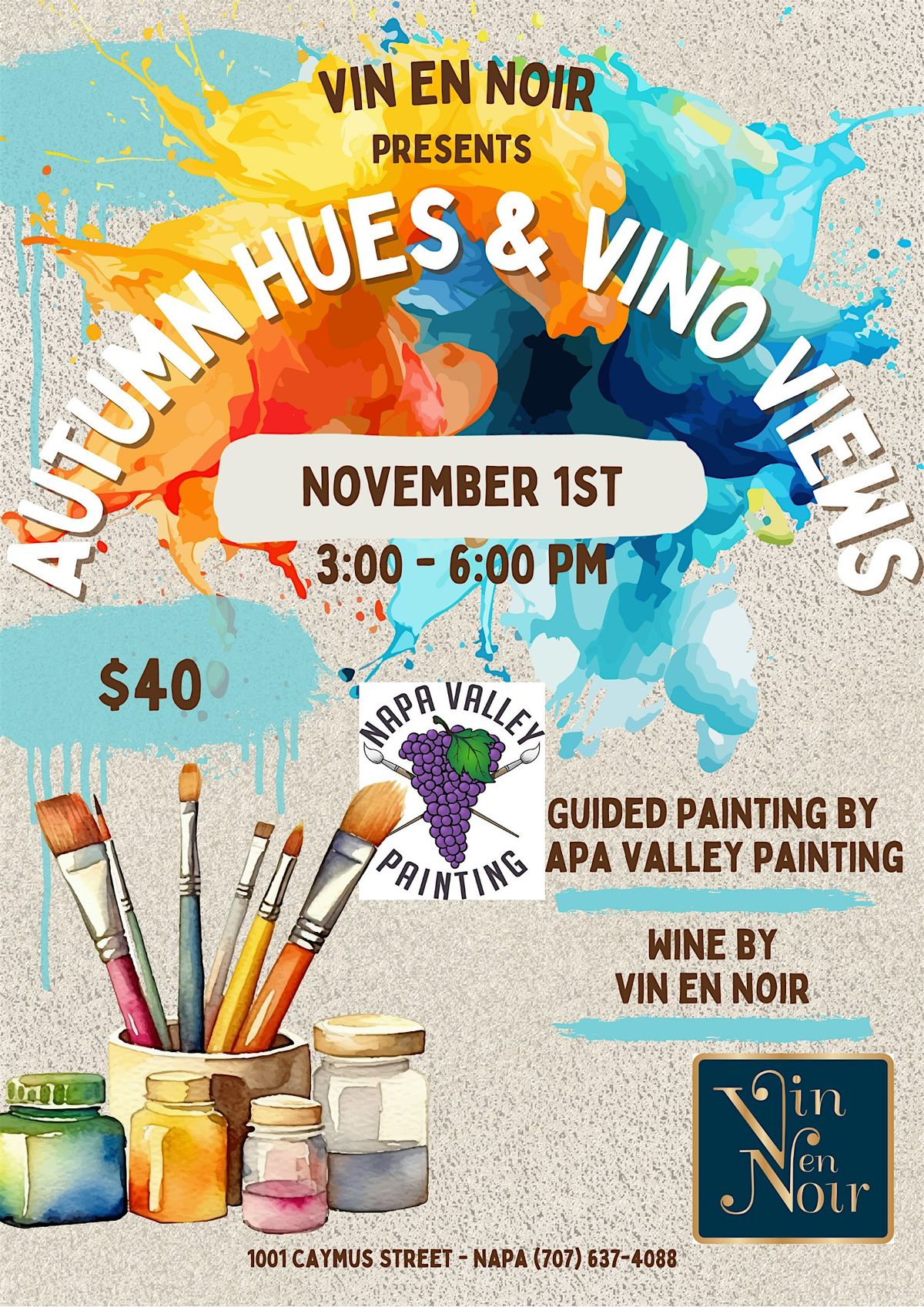 Autumn Hues & Vino Views Sip & Paint